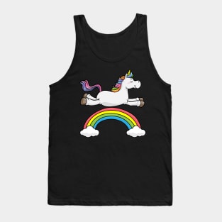 Unicorn with Rainbow and Clouds Tank Top